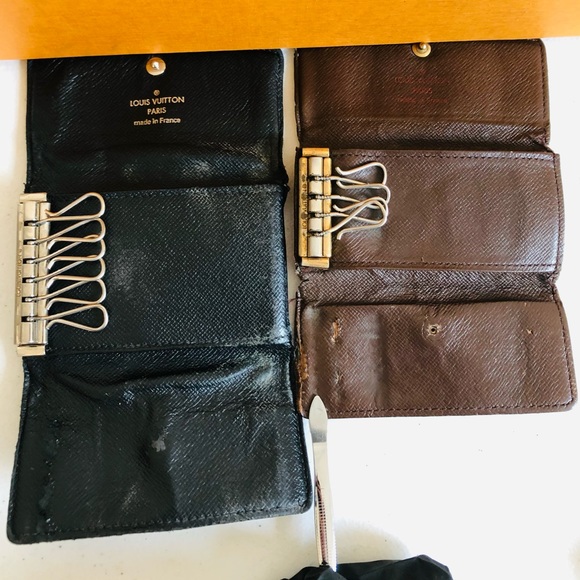 GENUINE SET OF (4) Louis Vuitton Damier Taiga Key Coin Case - Picture 10 of 16